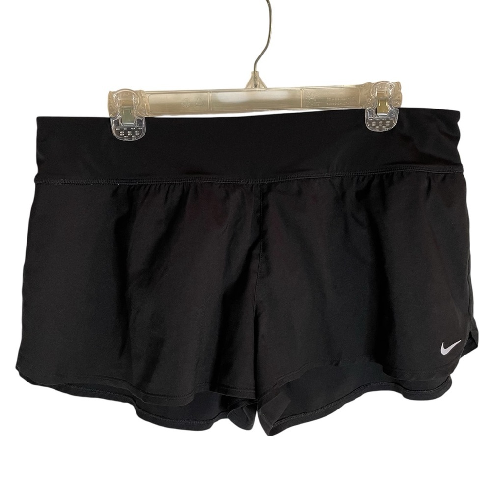 Nike Women's Athletic Black Shorts With Zippered Waist Pocket Size XL running
